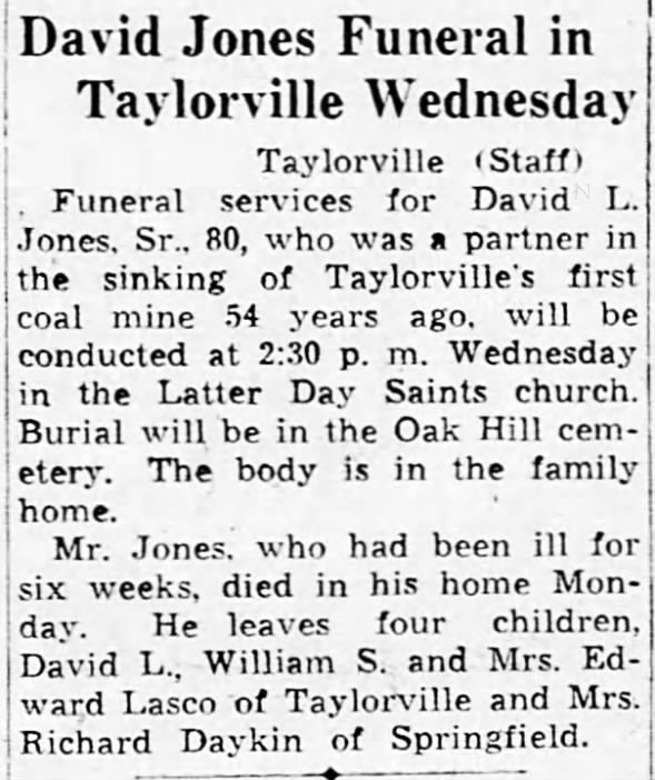 David L. Jones Sr. - Father of William Samuel Jones. William Samuel Jones married Mary Dougherty
